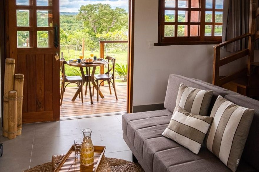 Sala do bangalô da Villa Sinhá Ana.